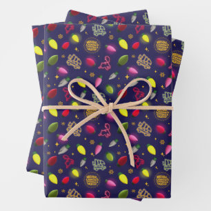 Christmas Vacation Holiday Pattern Wrapping Paper Sheet