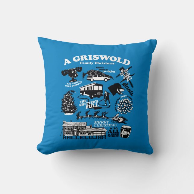 Christmas Vacation Icons and Quotes Cushion (Front)