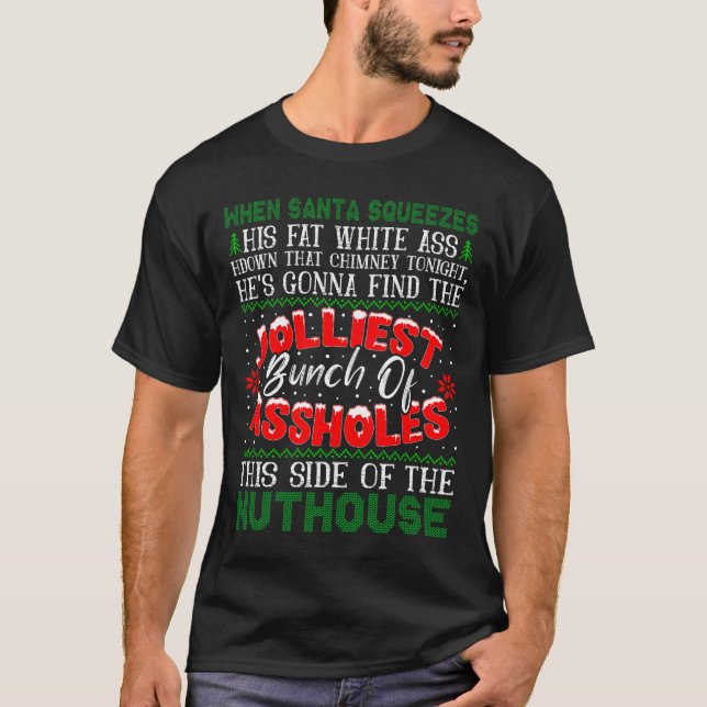 Christmas Vacation Jolliest Bunch Ugly Christmas X T-Shirt (Front)