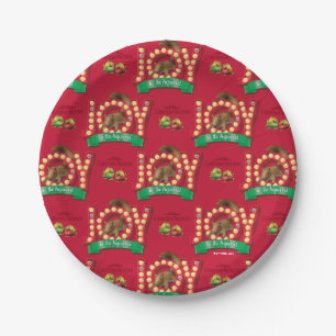 Christmas Vacation   Joy to the Squirrel Pattern Paper Plate