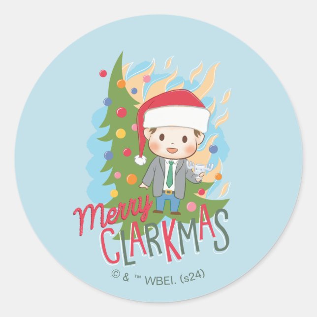 Christmas Vacation Merry Clarkmas Classic Round Sticker (Front)