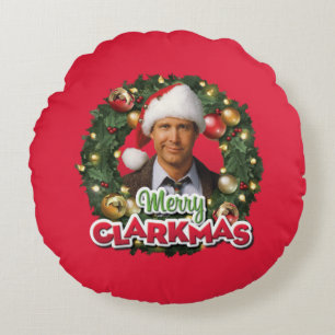 Christmas Vacation Merry Clarkmas Round Cushion