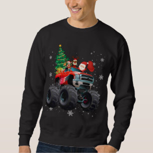 Christmas Vacation Santa Riding Monster Red Truck Sweatshirt