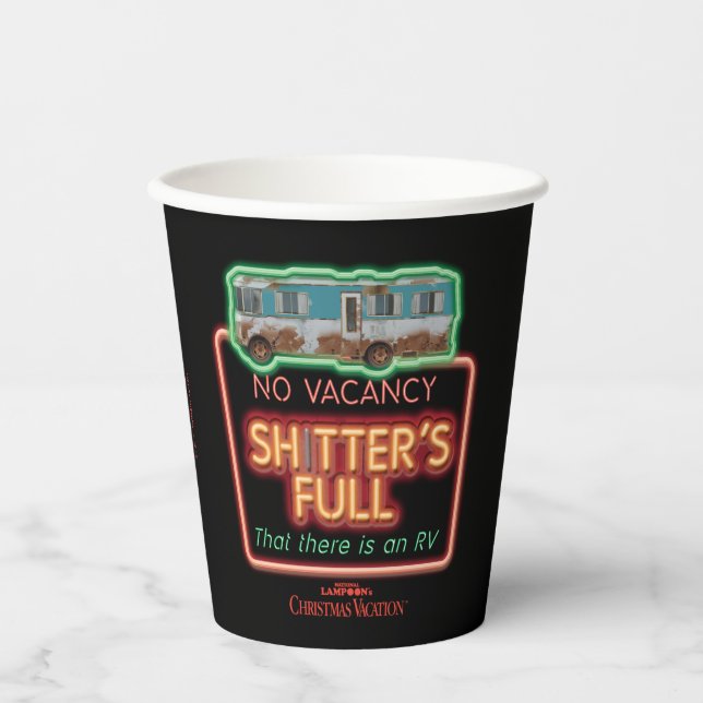Christmas Vacation | Sh*tter's Full Neon Sign Paper Cups (Front)