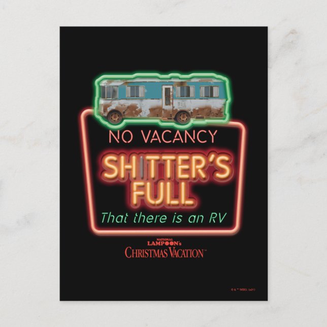 Christmas Vacation | Sh*tter's Full Neon Sign Postcard (Front)