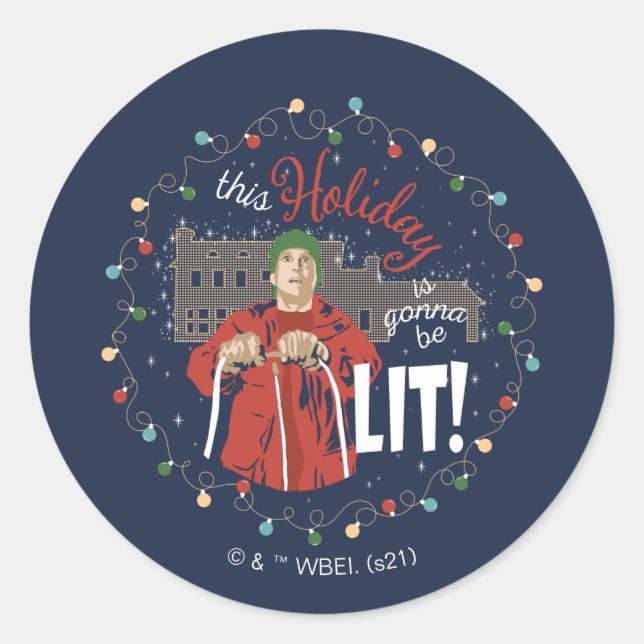 Christmas Vacation | This Holiday is Gonna Be Lit Classic Round Sticker (Front)