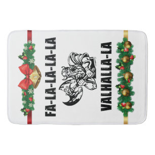 Christmas Valhalla Throw Pillow Bath Mat