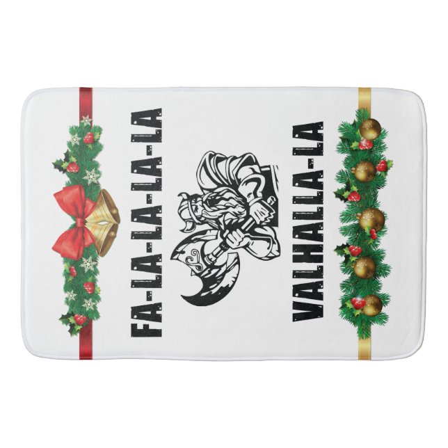 Christmas Valhalla Throw Pillow Bath Mat (Front)