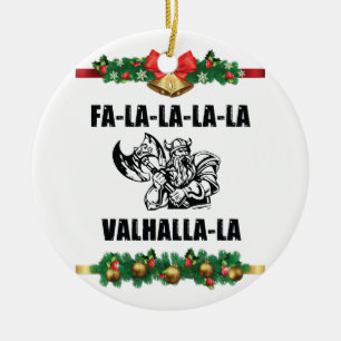 Christmas Valhalla Throw Pillow Ceramic Ornament