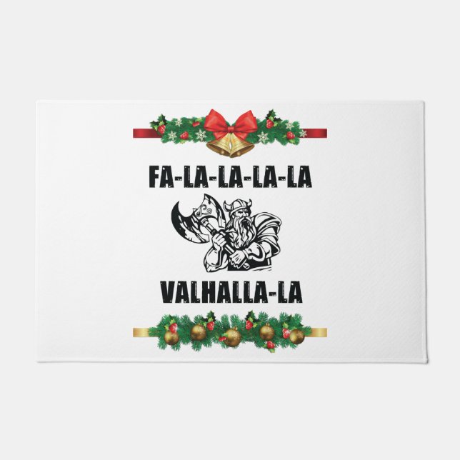 Christmas Valhalla Throw Pillow Doormat (Front)