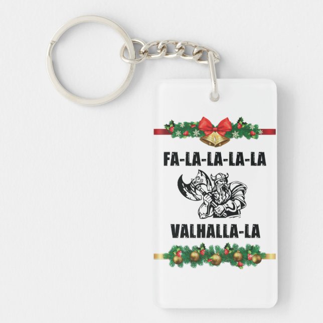 Christmas Valhalla Throw Pillow Key Ring (Front)