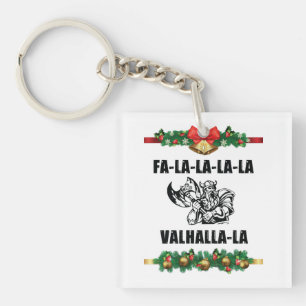 Christmas Valhalla Throw Pillow Key Ring