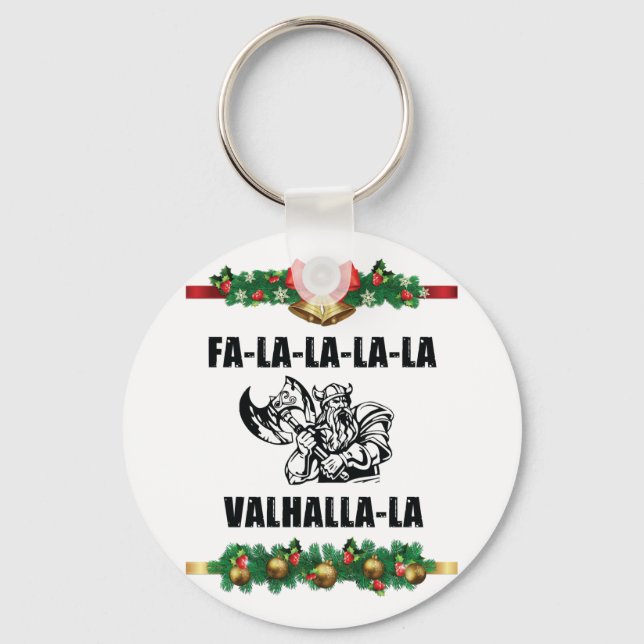 Christmas Valhalla Throw Pillow Key Ring (Front)