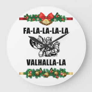 Christmas Valhalla Throw Pillow Large Clock