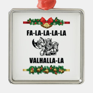 Christmas Valhalla Throw Pillow Metal Ornament