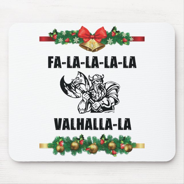 Christmas Valhalla Throw Pillow Mouse Pad (Front)