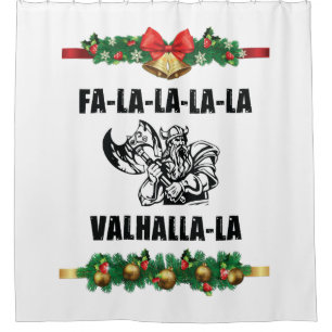 Christmas Valhalla Throw Pillow Shower Curtain