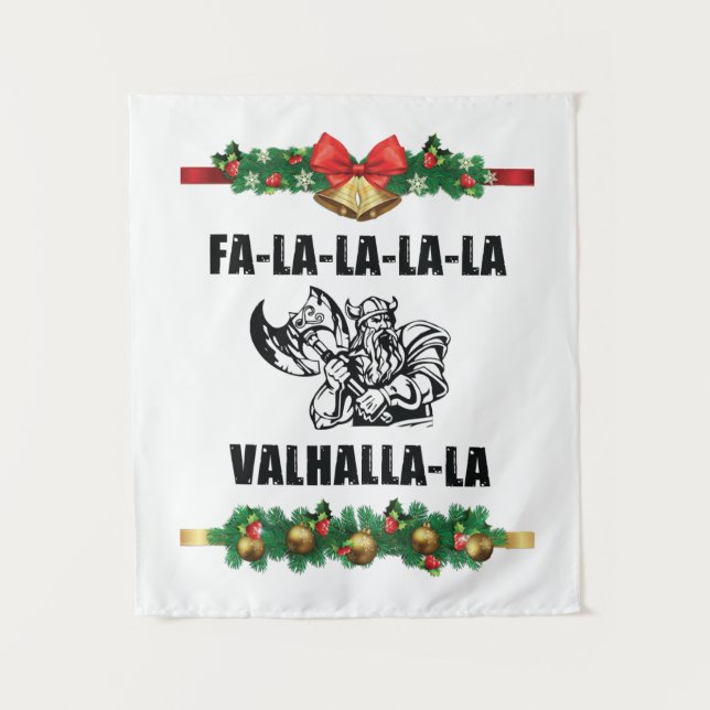 Christmas Valhalla Throw Pillow Tapestry (Front)