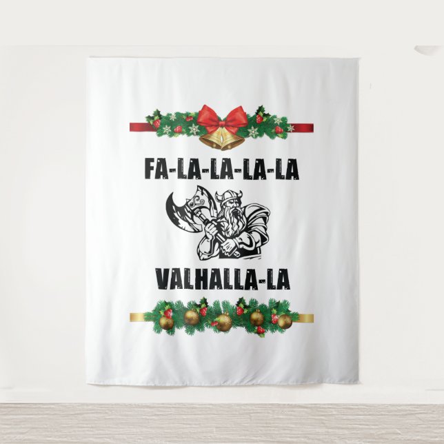 Christmas Valhalla Throw Pillow Tapestry (Front)