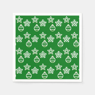 Christmas Vector Patter on Green Napkin