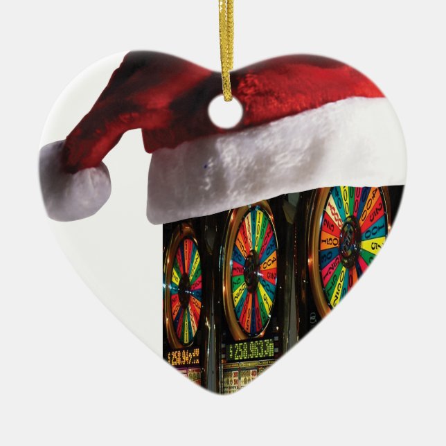 Christmas Vegas Slot Machine Ceramic Tree Decoration (Front)