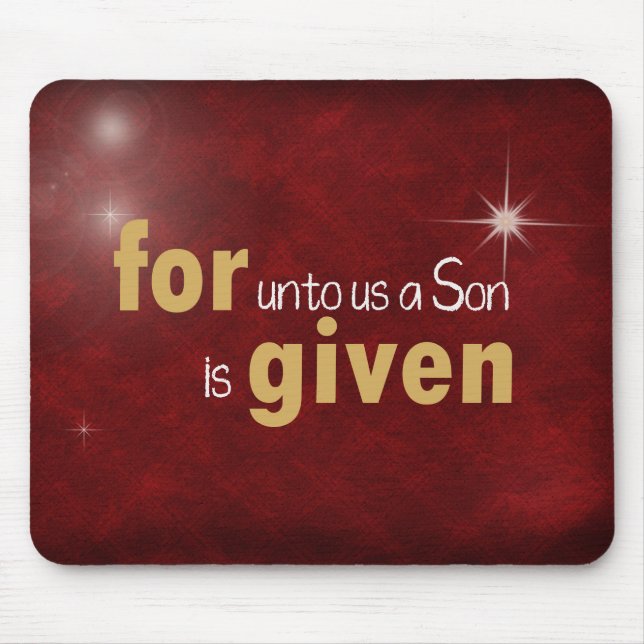 Christmas verse on red mouse pad (Front)