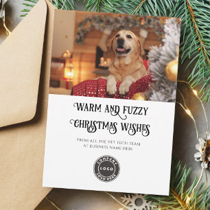 Christmas Vet Tech Pet  Dog Photo Business Logo Holiday Card