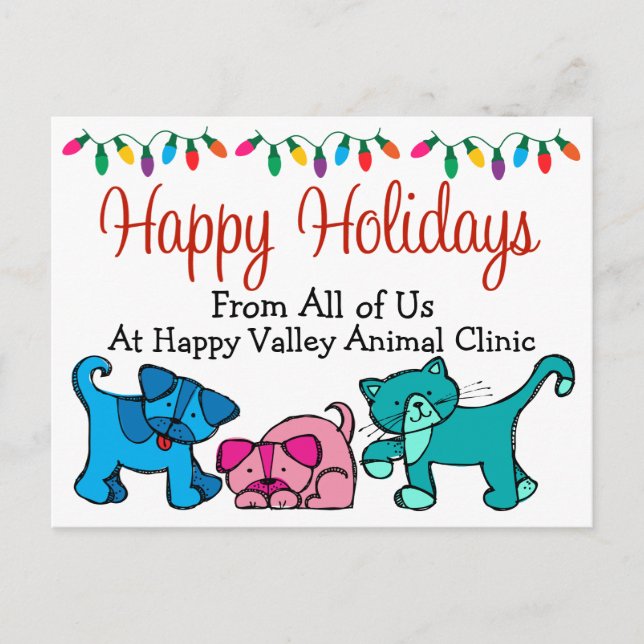 Christmas - Veterinarians - Groomers - SRF Holiday Postcard (Front)