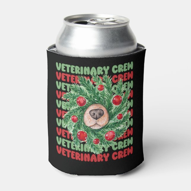 Christmas Veterinary Crew Vet Tech Nurse Team Matc Can Cooler (Can Front)