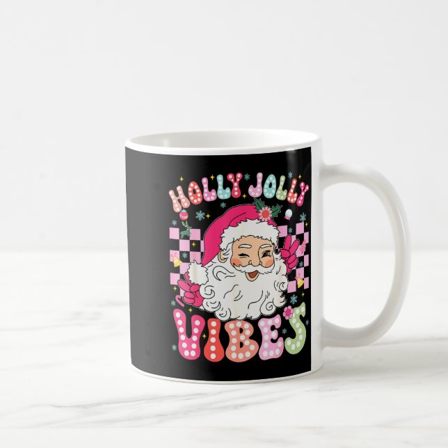 Christmas Vibes Cute Nk Santa Christmas Xmas Women Coffee Mug (Right)