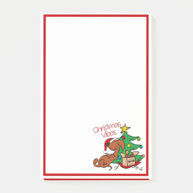 Christmas Vibes Dachshund Dog Post-It Notes (Front)
