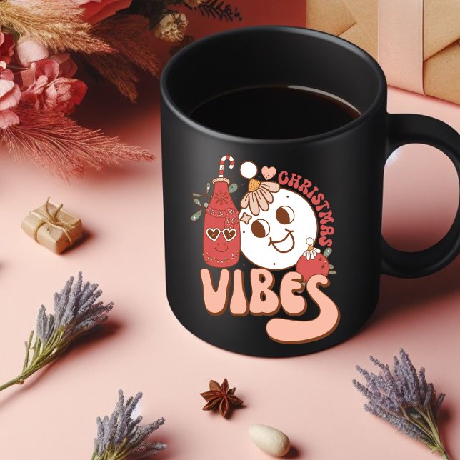 Christmas Vibes Drinking Coffee Mug (Creator Uploaded)