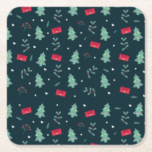 Christmas Vibes & Gifts Square Paper Coaster