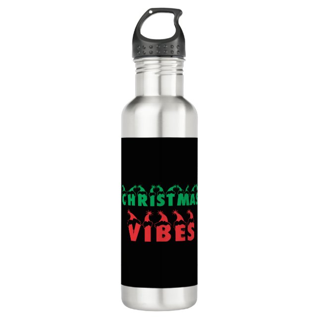 Christmas Vibes Holidays Xmas 710 Ml Water Bottle (Front)