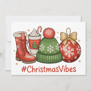 Christmas Vibes Hot Cocoa Xmas Winter Holiday Card