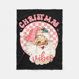 Christmas Vibes Nk Santa Claus Disco Vintage Xmas Fleece Blanket