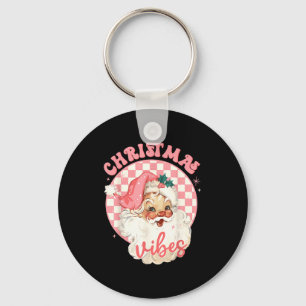 Christmas Vibes Nk Santa Claus Disco Vintage Xmas Key Ring