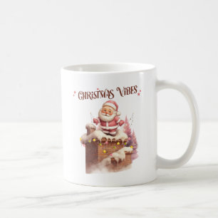 Christmas Vibes Pink Santa Coffee Mug