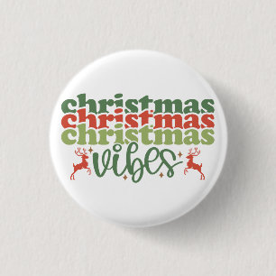 Christmas Vibes Retro Groovy Christmas Holidays 3 Cm Round Badge