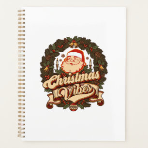 Christmas Vibes Santa Claus Wreath Bells Planner