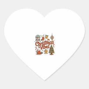 Christmas Vibes Snow Globe Gingerbread Man Tree Heart Sticker