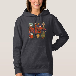 Christmas Vibes Snow Globe Gingerbread Man Tree Hoodie