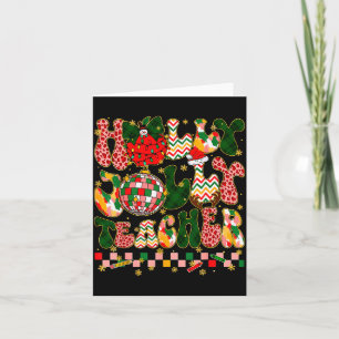 Christmas Vibes Teacher Leopard Snowman Xmas Men W Card