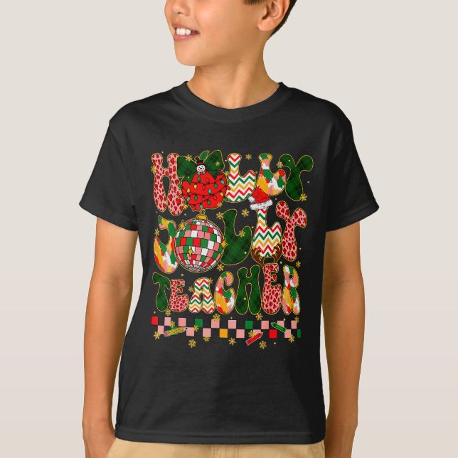 Christmas Vibes Teacher Leopard Snowman Xmas Men W T-Shirt (Front)