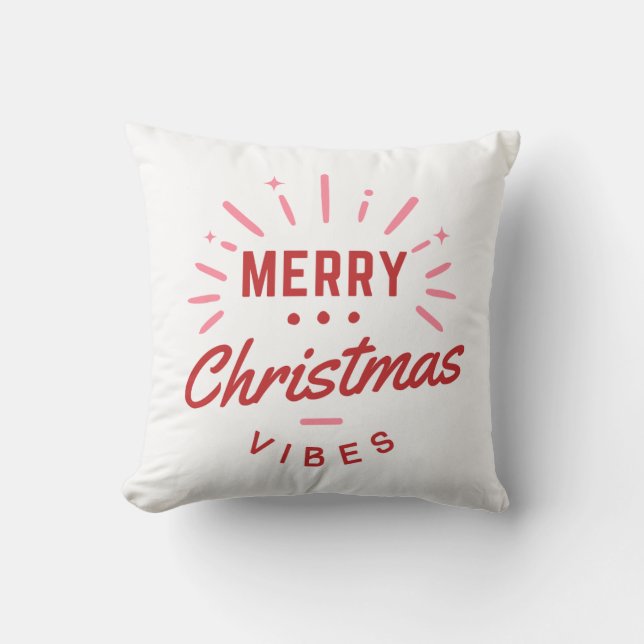 Christmas Vibes Throw Pillow (Front)