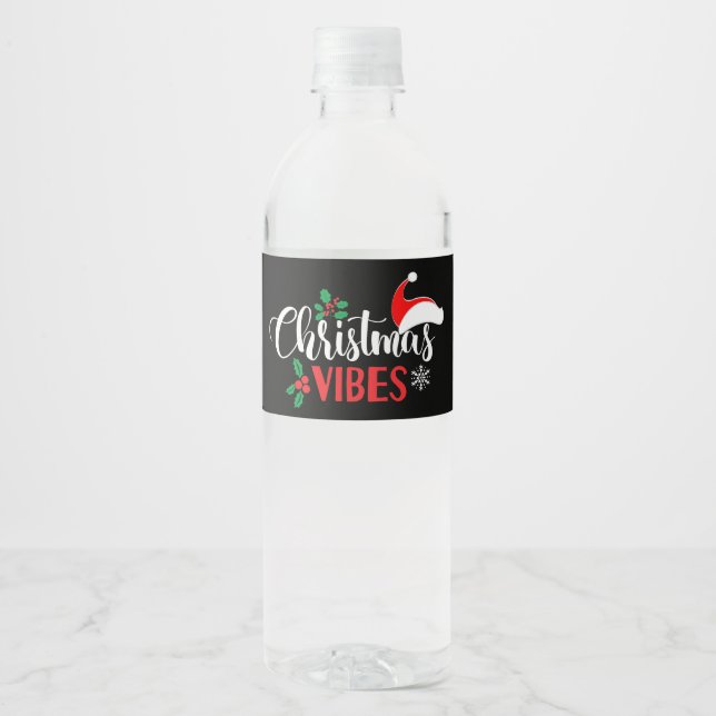 Christmas Vibes    Water Bottle Label (Front)