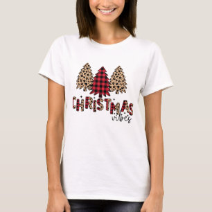 Christmas vibes with red plaid T-Shirt