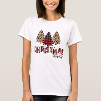 Christmas vibes with red plaid T-Shirt