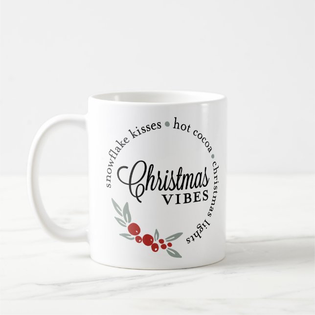 Christmas Vibes Wreath Coffee Mug (Left)