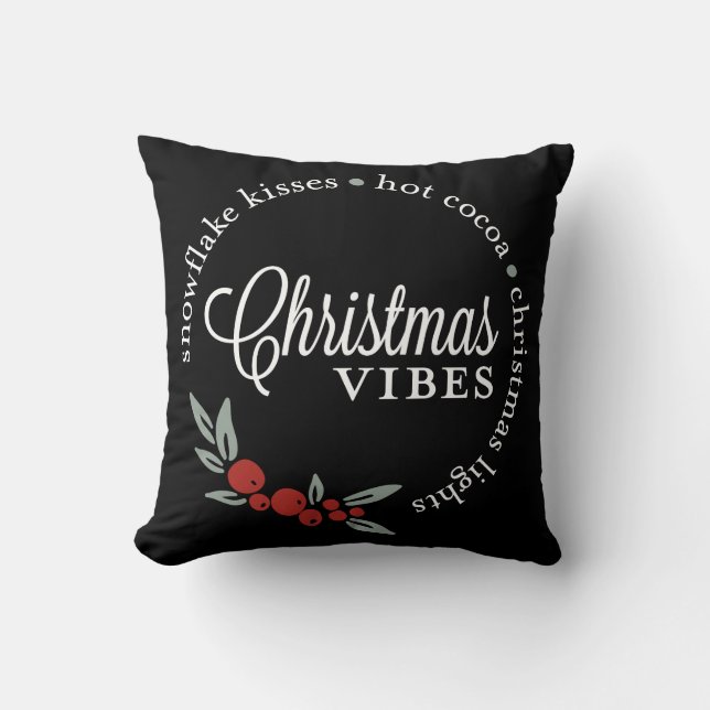 Christmas Vibes Wreath Cushion (Front)